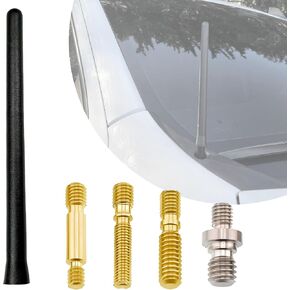 TN TrunkNets Inc Premium 6 3/4 Inch Short Antenna – Universal Fits for Cars, Trucks, SUVs – Durable, Easy Installation with 4 Adapters – Enhanced Radio Reception