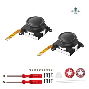 AKNES Switch JoyCon Joystick Replacement, Upgrade Drift-Free TMR Electromagnetic Joystick for Switch LCD/OLED Joy Con/Switch Lite, Repair Tool Kit, Thumb Stick Cap