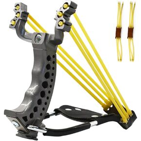 Piaoyu Resin Folding Slingshot with Wrist Brace, Wrist Rocket Slingshots for Adults, Catapult Sling Shot with 2pcs Bands