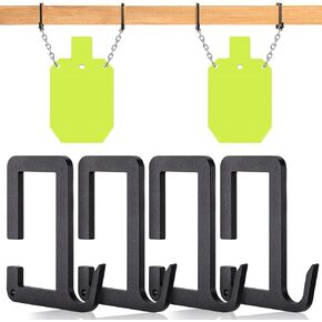 4PCS 2x4 Steel Target Hanger, AR500 Steel Shooting Target Stand Brackets Silhouette Shooting Hook Holders, Heavy Duty Metal Gong Hanging Kit, DIY Assembly for Precision Shooting Indoor Outdoor Range