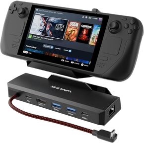 Steam Deck Dock, WAVLINK 6-in-1 Docking Station for Steam Deck/ROG Ally/Legion Go with 4K@144Hz HDMI 2.1, 100W PD in, 3X 10G USB 3.2, Gigabit RJ45