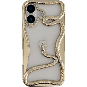 Cute Cool Hollow Solid Color 3D Snake Heat Dissipation Soft Phone Case Compatible with iPhone Case(Pink,for iPhone 11)