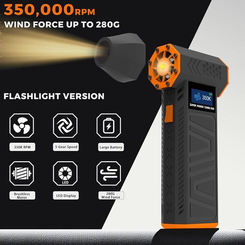 Duster Air Air مضغوط ، منفاخ جاف طائرة 350،000 دورة في الدقيقة مع شاشة LED والضوء ، 3 أوضاع تروس توربو للوحات المفاتيح ، و duster الهواء الكهربائي استبدال علبة الهواء المضغوط in Kuwait