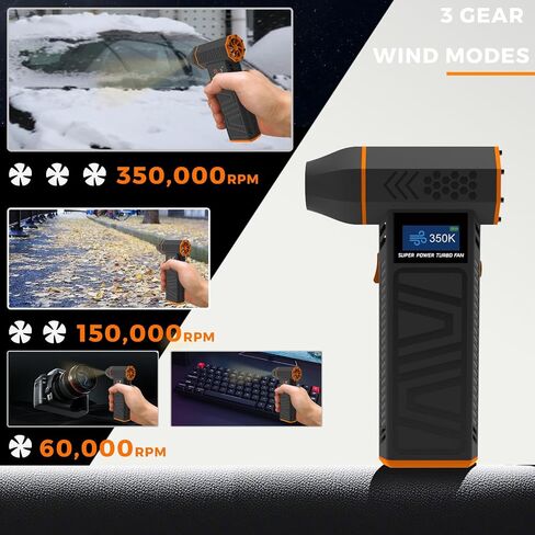 Duster Air Air مضغوط ، منفاخ جاف طائرة 350،000 دورة في الدقيقة مع شاشة LED والضوء ، 3 أوضاع تروس توربو للوحات المفاتيح ، و duster الهواء الكهربائي استبدال علبة الهواء المضغوط in Kuwait