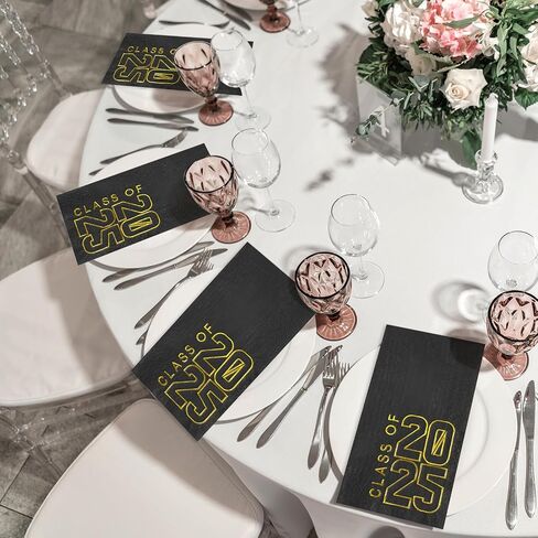 200pcs Class of 2024 Graduation Napkin Congrats Grad Napkins Disposable Paper Cocktail Napkins Hand Towels for 2024 High School University College Graduation Party Decorations (Black Gold) in Saudi Arabia
