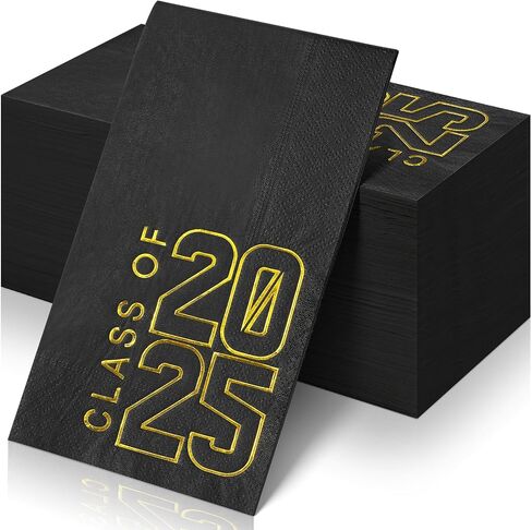 200pcs Class of 2024 Graduation Napkin Congrats Grad Napkins Disposable Paper Cocktail Napkins Hand Towels for 2024 High School University College Graduation Party Decorations (Black Gold) in Saudi Arabia