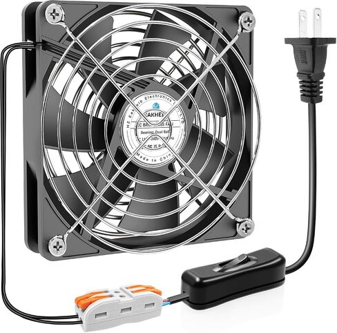 EC 9238 مروحة محورية، 92 × 92 × 38 مم، مروحة مافن 110 فولت 120 فولت 220 فولت 240 فولت تيار متردد 92 مم × 38 مم، مروحة تبريد، محمل كروي مزدوج مع كابل تمديد مفتاح تشغيل/إيقاف التيار المتردد، لمشاريع عادم تهوية التبريد بنفسك in Kuwait