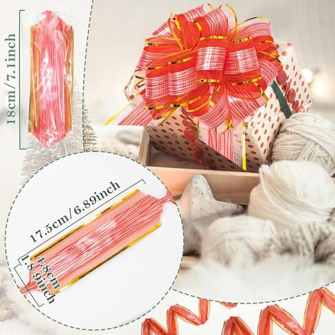 Bows for Gift Wrapping, 16 Pcs Pull Bow Gift Wrapping Pull Bow Ribbon Gift Bows for Christmas Wedding Baskets Bows Multicolor Ribbon Bow for Gift Wrapping (Gold) in Saudi Arabia