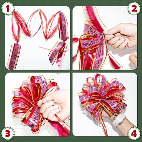 Bows for Gift Wrapping, 16 Pcs Pull Bow Gift Wrapping Pull Bow Ribbon Gift Bows for Christmas Wedding Baskets Bows Multicolor Ribbon Bow for Gift Wrapping (Gold) in Saudi Arabia