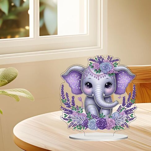 JJFox DIY Tabletop Diamond Art Painting Kit，Desktop Ornament Special Shaped Rhinestone Desk Placement Ornament，Home Stand Up Gem Painting Craft Kit Gift Double Sided (Easter Bunny) in Saudi Arabia