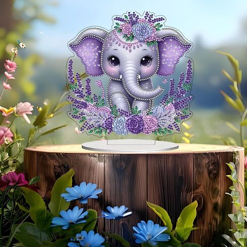 JJFox DIY Tabletop Diamond Art Painting Kit，Desktop Ornament Special Shaped Rhinestone Desk Placement Ornament，Home Stand Up Gem Painting Craft Kit Gift Double Sided (Easter Bunny) in Saudi Arabia