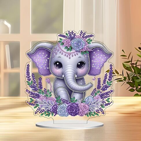 JJFox DIY Tabletop Diamond Art Painting Kit，Desktop Ornament Special Shaped Rhinestone Desk Placement Ornament，Home Stand Up Gem Painting Craft Kit Gift Double Sided (Easter Bunny) in Saudi Arabia