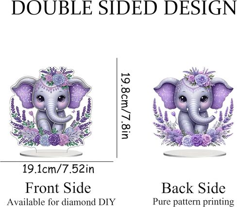JJFox DIY Tabletop Diamond Art Painting Kit，Desktop Ornament Special Shaped Rhinestone Desk Placement Ornament，Home Stand Up Gem Painting Craft Kit Gift Double Sided (Easter Bunny) in Saudi Arabia