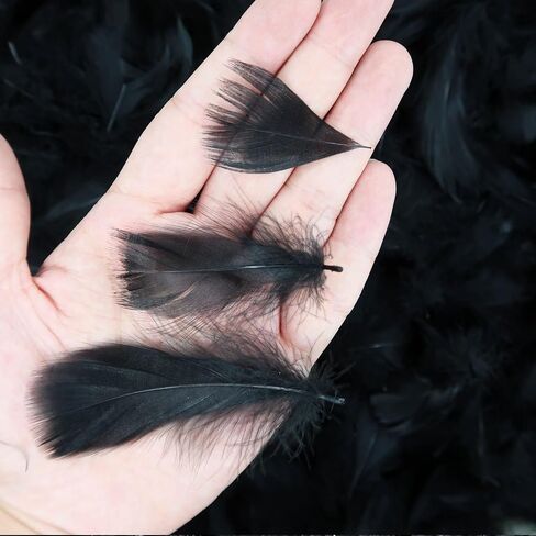 400 Pieces Champagne Feathers, Small Natural Craft Feathers Bulk Assorted Color 5-8cm Goose Feathers for Gift Filling, Cat Toy Making, Wedding Party Clothing Decorations, Home DIY Crafts Supplies in Saudi Arabia