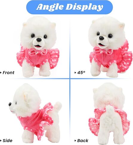 Hopearl Walking Cat Interactive Electronic Pet Singing Kitty Toy Remote Control Leash Animated Musical Kitten Miaow Wagging Tail Touch Recognition Gifts for Toddlers Birthday, Rainbow, 10.5'' in Kuwait