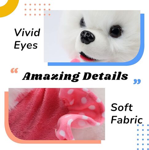 Hopearl Walking Cat Interactive Electronic Pet Singing Kitty Toy Remote Control Leash Animated Musical Kitten Miaow Wagging Tail Touch Recognition Gifts for Toddlers Birthday, Rainbow, 10.5'' in Kuwait