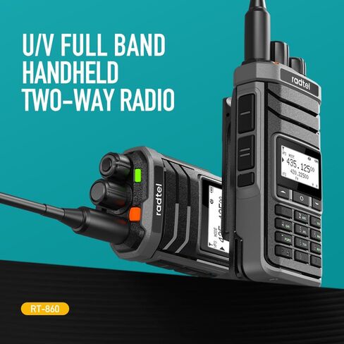 Radtel RT-860 Multi Band Ham Radio HF UHF VHF Dual Band with AM USB LSB CW CB LW MW SW SSB Reception, 1024 Channels, 2000mAh Battery, Type-C Charging (with SW/MW Antennas) in Saudi Arabia