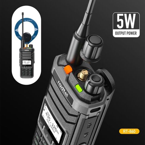 Radtel RT-860 Multi Band Ham Radio HF UHF VHF Dual Band with AM USB LSB CW CB LW MW SW SSB Reception, 1024 Channels, 2000mAh Battery, Type-C Charging (with SW/MW Antennas) in Saudi Arabia
