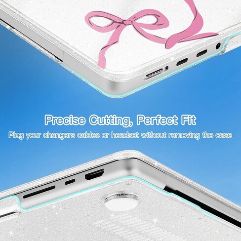 متوافق مع M4 MacBook Pro 16 Ingen Case 2024 (A3403 A3186) 2023 (M3 A2991 M2 A2780) 2021 (M1 A2485) Pro/Max Chip ، غطاء القشرة الصلبة البلاستيكية لـ Mac Pro 16 ، Chalk Pink Bow in Kuwait