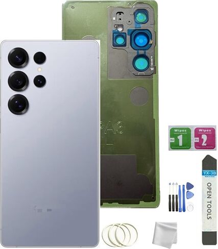Galaxy S25 Ultra Back Glass Replacement for Samsung Galaxy S25 Ultra Back Cover Glass with Pre-Installed Tape and Camera Lens +Tools (Titanium Silverblue) in Saudi Arabia