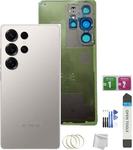 Galaxy S25 Ultra Back Glass Replacement for Samsung Galaxy S25 Ultra Back Cover Glass with Pre-Installed Tape and Camera Lens +Tools (Titanium Silverblue) in Saudi Arabia