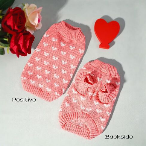 Valentine's Day Sweater for Dog,Red Soft Valentine's Day Dog Sweater Warm Cat Heart Love Pattern Knitted Sweater for Puppy Kitten Pets (Red, XL) in Saudi Arabia