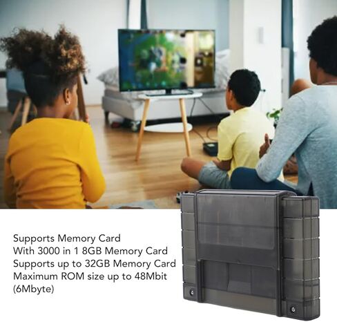 بطاقة ذاكرة ألعاب الفيديو الخاصة بـ SFC Game Console ، 3000 في بطاقة ذاكرة فلاش واحدة ، مع بطاقة ذاكرة 8 جيجابايت ، بطاقة توسيع خرطوشة اللعبة لـ SNES SFC (Violet Pretparent) in Kuwait