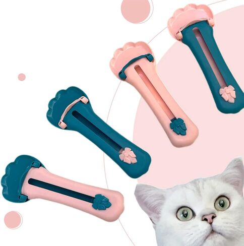 Cat Claw Shaped Cat Strip Squeeze Spoon, Delectables Lickable Cat Treats Spoon, Wet Treat Cat Feeder Spoon Treat Squeeze Spoon for Lickable Wet Cat Treats Liquid Snack Feeding (Pink) in Saudi Arabia