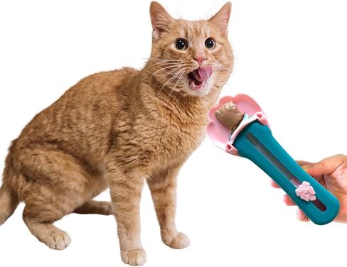 Cat Claw Shaped Cat Strip Squeeze Spoon, Delectables Lickable Cat Treats Spoon, Wet Treat Cat Feeder Spoon Treat Squeeze Spoon for Lickable Wet Cat Treats Liquid Snack Feeding (Pink) in Saudi Arabia