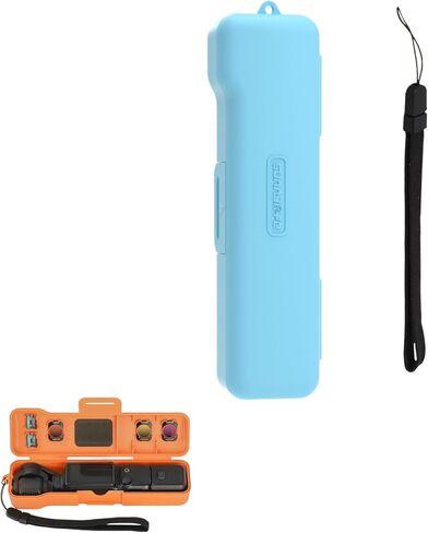 Pocket 3 Carrying Case Magnetic Protective Storage Case for OSMO Pocket 3 & Accessories, Shockproof Scratch-Resistant Travel Case, Fit for Filters & Wide-Angle Lens, with Adjustable Wrist Strap (Blue) in Saudi Arabia