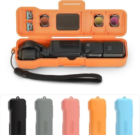 Pocket 3 Carrying Case Magnetic Protective Storage Case for OSMO Pocket 3 & Accessories, Shockproof Scratch-Resistant Travel Case, Fit for Filters & Wide-Angle Lens, with Adjustable Wrist Strap (Blue) in Saudi Arabia