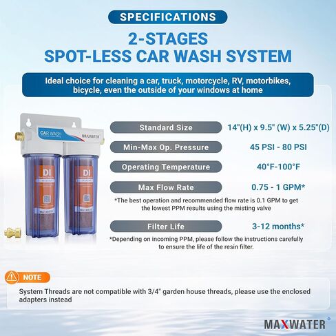 Max Water 5 lbs (3.15 Liter) Mixed Bed Virgin Grade Ion Exchange Deionization DI Resin Filter Cartridge Refill -Compatible with Water Filtration Systems for Window/Car Wash and Aquarium RODI Systems in Saudi Arabia