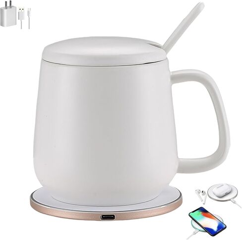 Temperature Control Mug 2nd Generation, 13 Oz Smart Mug, Self-Warming Coffee Mug Precise Temperature Control Coffee Mug Warmer for Every Occasion（White） in Saudi Arabia