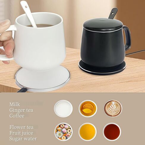 Temperature Control Mug 2nd Generation, 13 Oz Smart Mug, Self-Warming Coffee Mug Precise Temperature Control Coffee Mug Warmer for Every Occasion（White） in Saudi Arabia