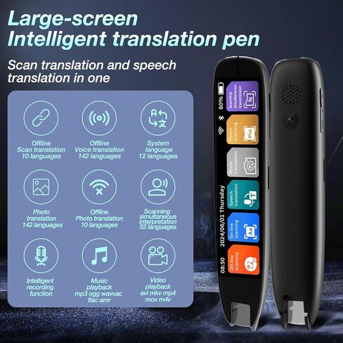 Translation Pen, 3.71" Scan Translation Pen with 142 Language Scanning Reading Pen, Offline Translation, Voice Translation, Portable Translation Device for Learners, Globetrotter in Saudi Arabia