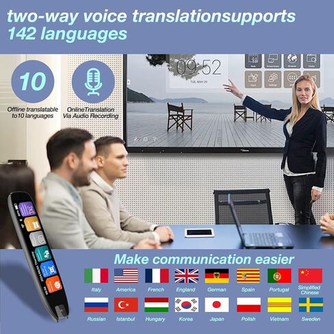 Translation Pen, 3.71" Scan Translation Pen with 142 Language Scanning Reading Pen, Offline Translation, Voice Translation, Portable Translation Device for Learners, Globetrotter in Saudi Arabia