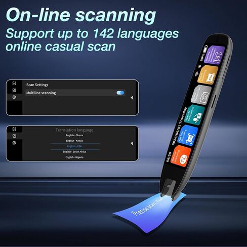 Translation Pen, 3.71" Scan Translation Pen with 142 Language Scanning Reading Pen, Offline Translation, Voice Translation, Portable Translation Device for Learners, Globetrotter in Saudi Arabia