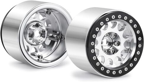 4Pcs 2.2" RC Wheels 45mm Beadlock Wheels Rims for Axial Wraith RR10 SCX10 Capra 90046 90048 D90 CC01 TRX4 TRX6 Redcat Gen8 1/10 RC Crawlers(Black) in Saudi Arabia