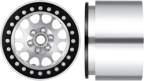4Pcs 2.2" RC Wheels 45mm Beadlock Wheels Rims for Axial Wraith RR10 SCX10 Capra 90046 90048 D90 CC01 TRX4 TRX6 Redcat Gen8 1/10 RC Crawlers(Black) in Saudi Arabia