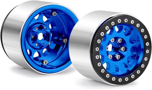 4Pcs 2.2" RC Wheels 45mm Beadlock Wheels Rims for Axial Wraith RR10 SCX10 Capra 90046 90048 D90 CC01 TRX4 TRX6 Redcat Gen8 1/10 RC Crawlers(Black) in Saudi Arabia