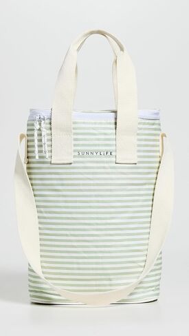 SunnyLife Women's Light Cooler Drinks Bag, Sage Stripe, One size in Saudi Arabia