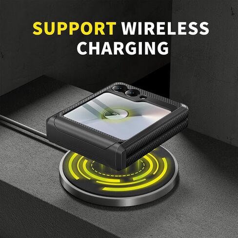 TONGATE for Z Flip 6 Case with Kickstand & Belt-Clip, [Hinge Protection Cover][Bulit-in Screen Protector] Military Grade Shockproof Phone Case for Samsung Galaxy Z Flip 6 5g 2024, Black in Saudi Arabia