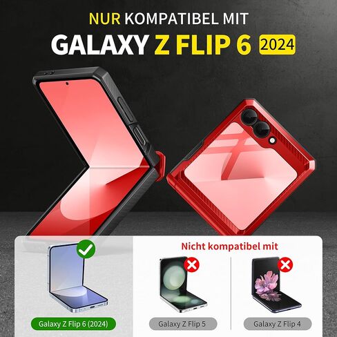 TONGATE for Z Flip 6 Case with Kickstand & Belt-Clip, [Hinge Protection Cover][Bulit-in Screen Protector] Military Grade Shockproof Phone Case for Samsung Galaxy Z Flip 6 5g 2024, Black in Kuwait