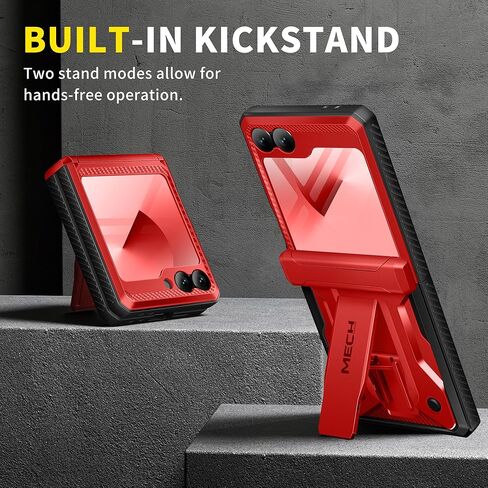 TONGATE for Z Flip 6 Case with Kickstand & Belt-Clip, [Hinge Protection Cover][Bulit-in Screen Protector] Military Grade Shockproof Phone Case for Samsung Galaxy Z Flip 6 5g 2024, Black in Kuwait