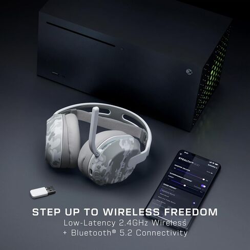 Turtle Beach Stealth 500 Wireless Gaming Headset Licensed for Xbox Series X|S, Compatible with Xbox One, Bluetooth, PC, Mobile, 40 Hr Battery, Memory Foam Cushions, Flip-to-Mute Mic – Arctic Camo in Saudi Arabia