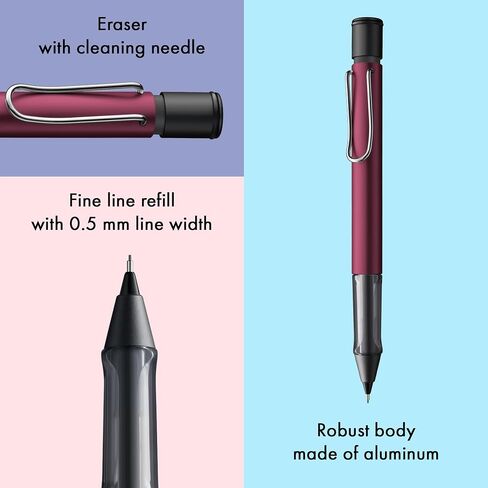 LAMY AL-star graphite - Mechanical Pencil with transparent, ergonomic grip & lightweight aluminum body - including LAMY M 41 fine line refill 0.5 mm & eraser tip in Saudi Arabia