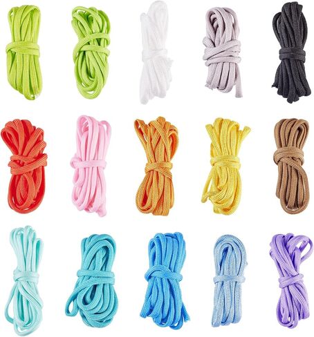 Craftdady 30 m Polyester Cord Ropes 15 Colors 4 mm Sturdy Clothes Line for Tie Pull Swing Climb Knot Bracelet Jewelry Keychain Making in Saudi Arabia