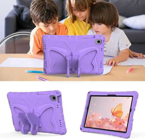بالنسبة لعلبة Samsung Galaxy Tab A9 Plus 10.95 "(2023) ، مع أجنحة الفراشة Kickstand ، حزام الكتف القابل للفصل ، مادة Tablet Material Light Weight Weight Froof Froof for Samsung A9+ (Purple) in Kuwait