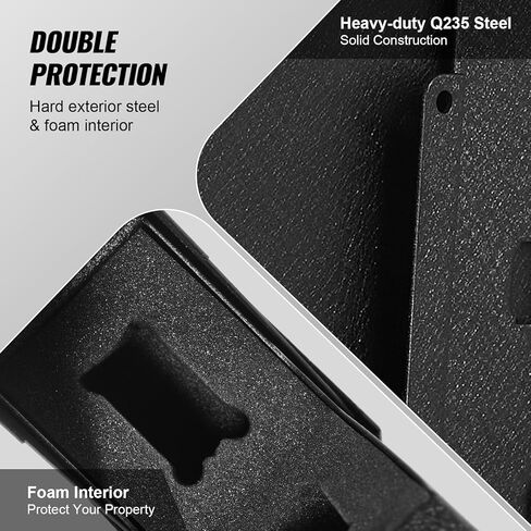 بندقية مثبتة في Vevor آمنة للمسدسات والبنادق البيومترية آمنة مع ثلاث طرق وصول سريعة من بصمات الأصابع وكلمات المرور والمفاتيح ، مسدس آمن للمسدس واحد للمنزل ، السرير ، منضدة ، الجدار in Kuwait