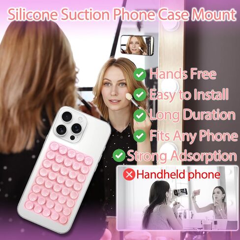 Silicone Suction Cup Phone Case Mount, Hands-Free Strong Grip Holder for Selfies and Videos, Silicon Adhesive Phone Stand Sticky with Higher Suction Power for Cell Phone Black in Kuwait